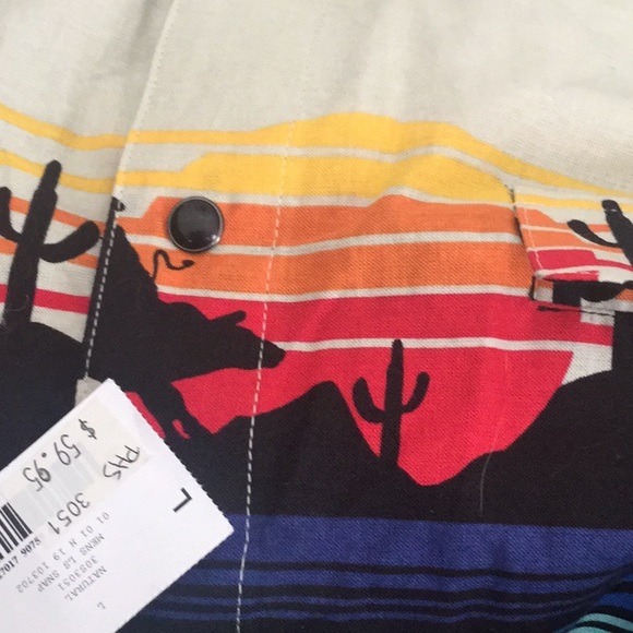 🤠 NWT Awesome Mens Unisex Fun Cowboy Style Shirt Sz Large Wardrobe Must Have🤠 - Picture 10 of 11